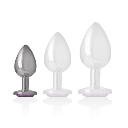 INTENSE - ALUMINUM METAL ANAL PLUG WITH VIOLET CRYSTAL SIZE S INTENSE ANAL TOYS