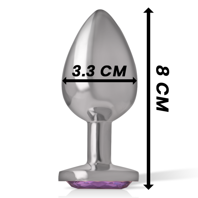 INTENSE - ALUMINUM METAL ANAL PLUG WITH VIOLET CRYSTAL SIZE M INTENSE ANAL TOYS