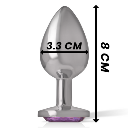 INTENSE - ALUMINUM METAL ANAL PLUG WITH VIOLET CRYSTAL SIZE M INTENSE ANAL TOYS