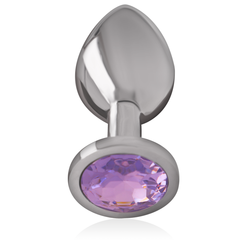 INTENSE - ALUMINUM METAL ANAL PLUG WITH VIOLET CRYSTAL SIZE L INTENSE ANAL TOYS