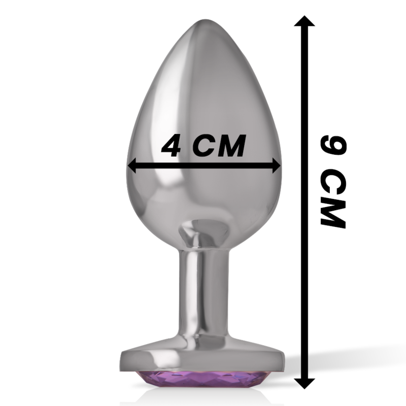 INTENSE - ALUMINUM METAL ANAL PLUG WITH VIOLET CRYSTAL SIZE L INTENSE ANAL TOYS