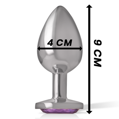 INTENSE - ALUMINUM METAL ANAL PLUG WITH VIOLET CRYSTAL SIZE L INTENSE ANAL TOYS