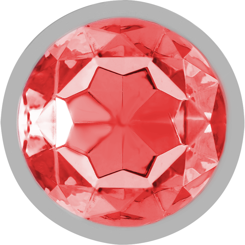INTENSE - METAL ANAL PLUG WITH RED CRYSTAL SIZE M - ToysByMonk