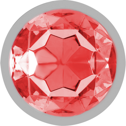 INTENSE - METAL ANAL PLUG WITH RED CRYSTAL SIZE M - ToysByMonk
