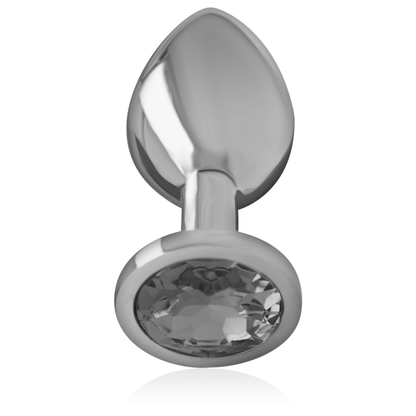 INTENSE - ALUMINUM METAL ANAL PLUG WITH BLACK GLASS SIZE M INTENSE ANAL TOYS