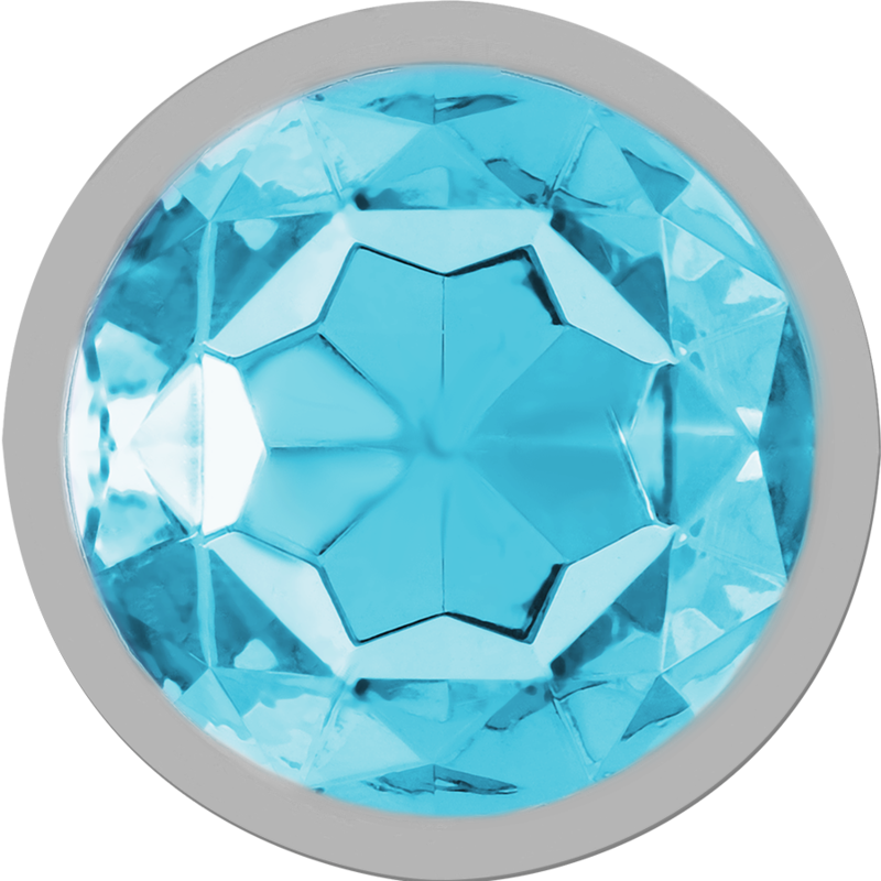 INTENSE - ALUMINUM METAL ANAL PLUG WITH BLUE CRYSTAL SIZE L - ToysByMonk