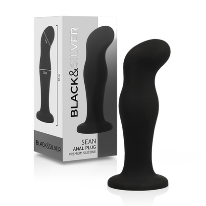 BLACK&SILVER - SEAN PLUG ANAL PREMIUM SILICONE BLACK - ToysByMonk