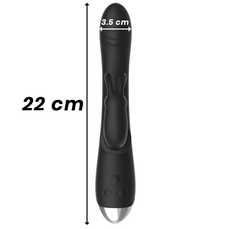 BLACK&SILVER - DJ. ADAM RECHARGEABLE SILICONE RABBIT STIMULATOR BLACK - ToysByMonk