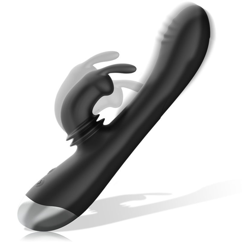 BLACK&SILVER - DJ. ADAM RECHARGEABLE SILICONE RABBIT STIMULATOR BLACK - ToysByMonk
