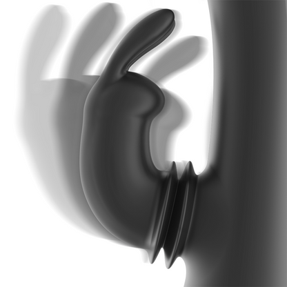 BLACK&SILVER - DJ. ADAM RECHARGEABLE SILICONE RABBIT STIMULATOR BLACK - ToysByMonk