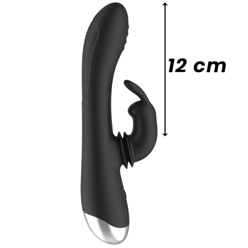 BLACK&SILVER - DJ. ADAM RECHARGEABLE SILICONE RABBIT STIMULATOR BLACK - ToysByMonk