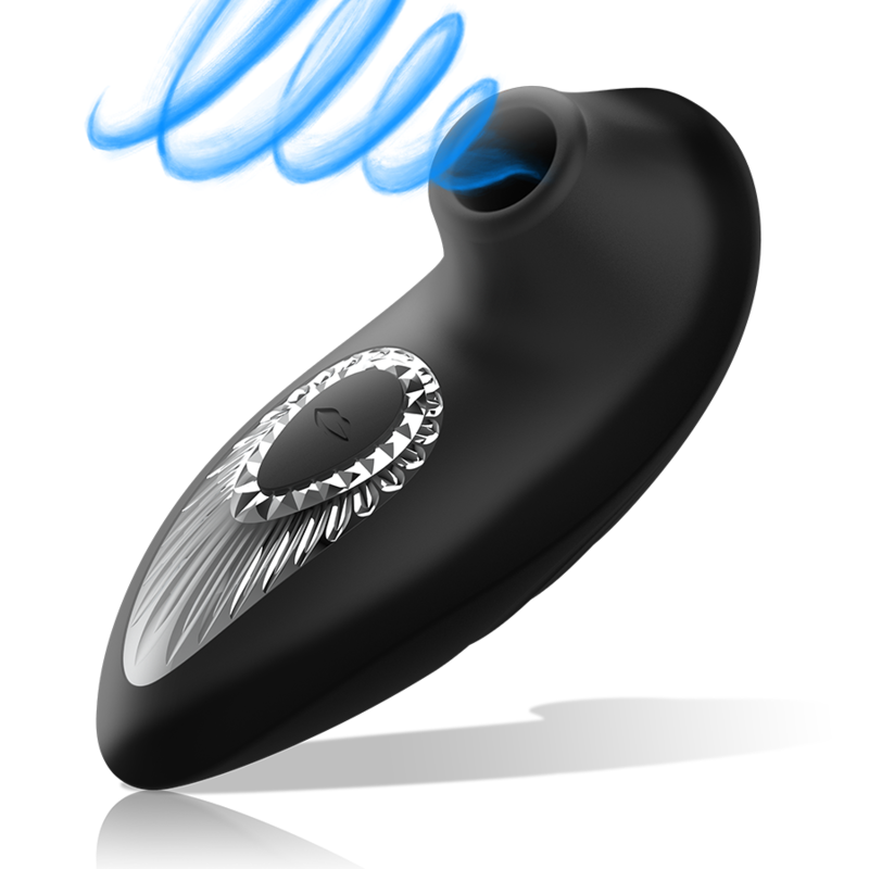 BLACK&SILVER - DRAKE DELUXE SUCKING VIBE RECHARGEABLE SILICONE BLACK BLACK&SILVER