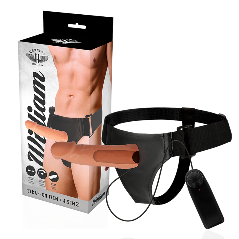 HARNESS ATTRACTION - WILLIAN HOLLOW RNES WITH VIBRATOR 17 CM -O- 4.5 CM - ToysByMonk