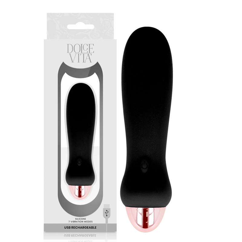 DOLCE VITA - RECHARGEABLE VIBRATOR FIVE BLACK 7 SPEEDS DOLCE VITA