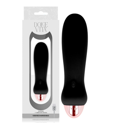 DOLCE VITA - RECHARGEABLE VIBRATOR FIVE BLACK 7 SPEEDS DOLCE VITA