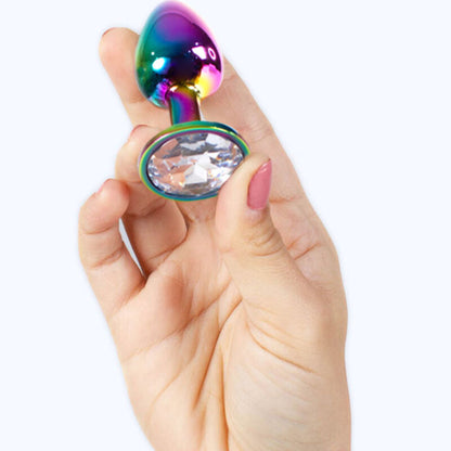 SECRETPLAY - METAL BUTT PLUG RAINBOW SMALL SIZE 7 CM - ToysByMonk