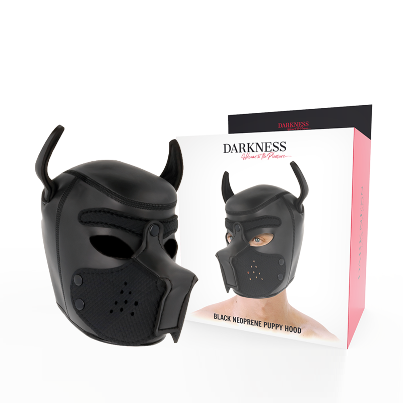 DARKNESS - NEOPREEN HONDENMASKER MET VERWIJDERBARE SNUITKRAAG L
