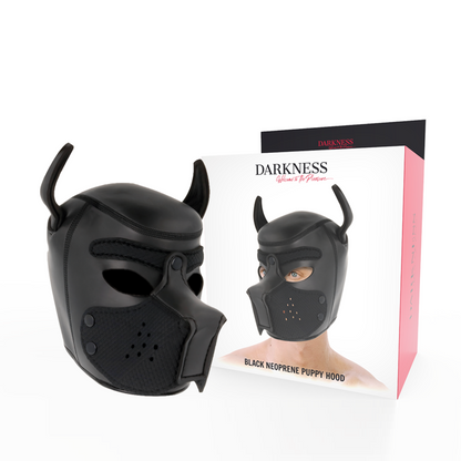 DARKNESS - NEOPREEN HONDENMASKER MET VERWIJDERBARE SNUITKRAAG L