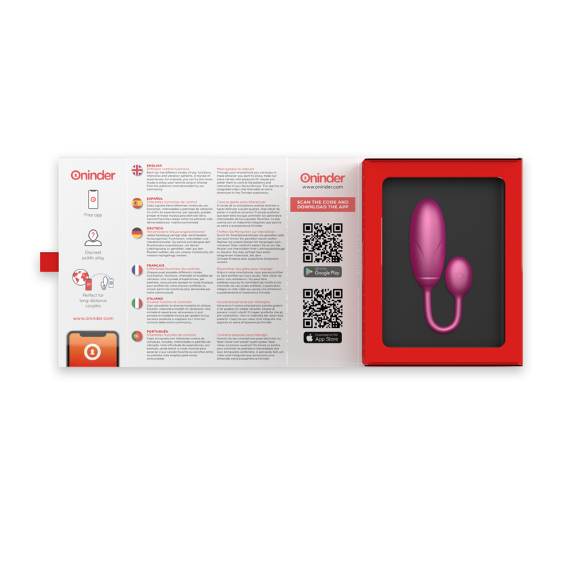 ONINDER - DENVER VIBRATING EGG PINK 7 X 2.7 CM FREE APP ONINDER