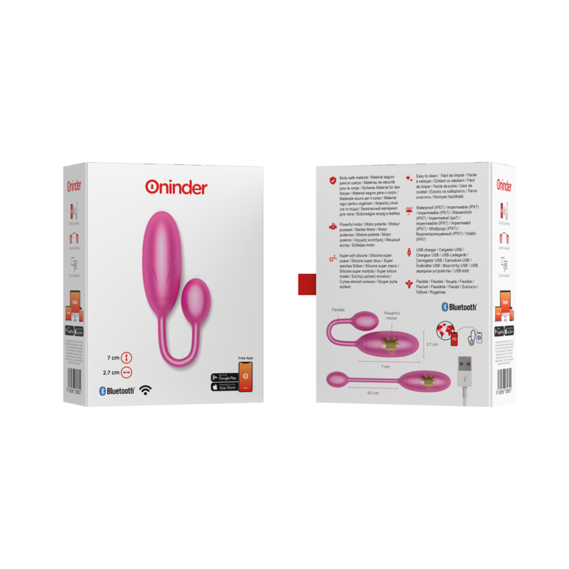 ONINDER - DENVER VIBRATING EGG PINK 7 X 2.7 CM FREE APP - ToysByMonk