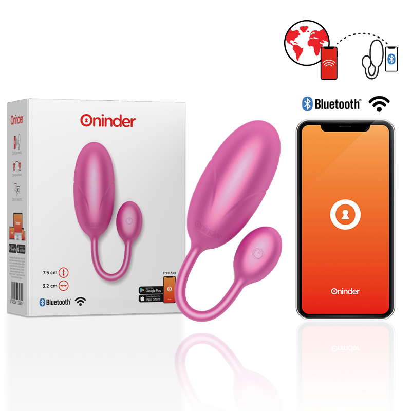ONINDER - TOKYO VIBRATING EGG PINK 7.5 X 3.2 CM FREE APP ONINDER