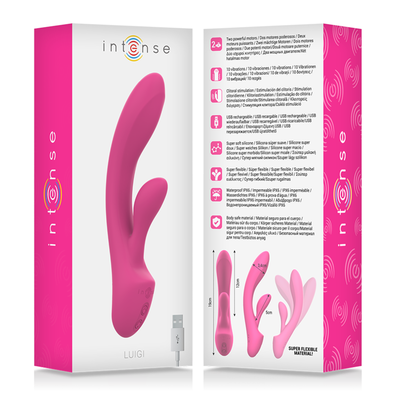 INTENSE - LUIGI RABBIT VIBRATOR PINK LIQUID SILICONE INTENSE FUN