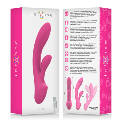 INTENSE - LUIGI RABBIT VIBRATOR PINK LIQUID SILICONE INTENSE FUN