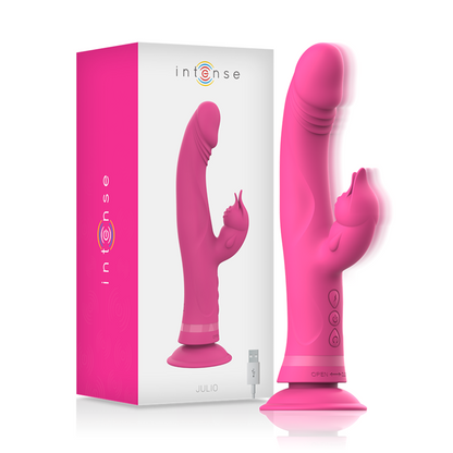 INTENSE - JULIO RABBIT VIBRATOR PINK SILICONE - ToysByMonk