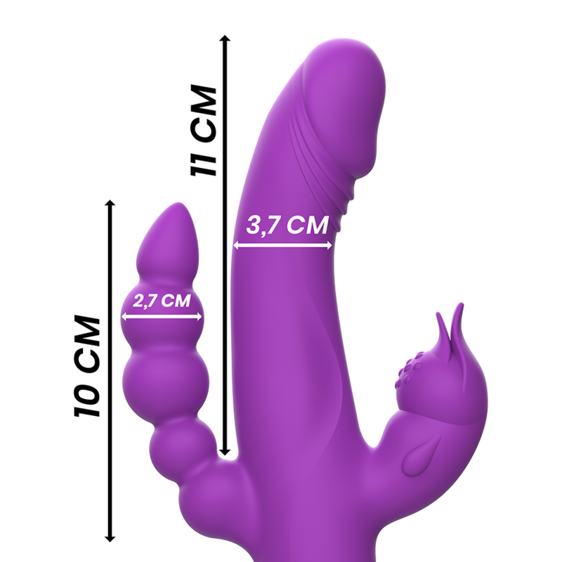 INTENSE - CASANOVA RABBIT SILICONE VIBRATOR TRIPLE MOTOR PURPLE INTENSE FUN
