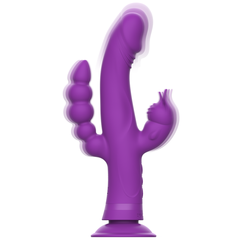 INTENSE - CASANOVA RABBIT SILICONE VIBRATOR TRIPLE MOTOR PURPLE INTENSE FUN