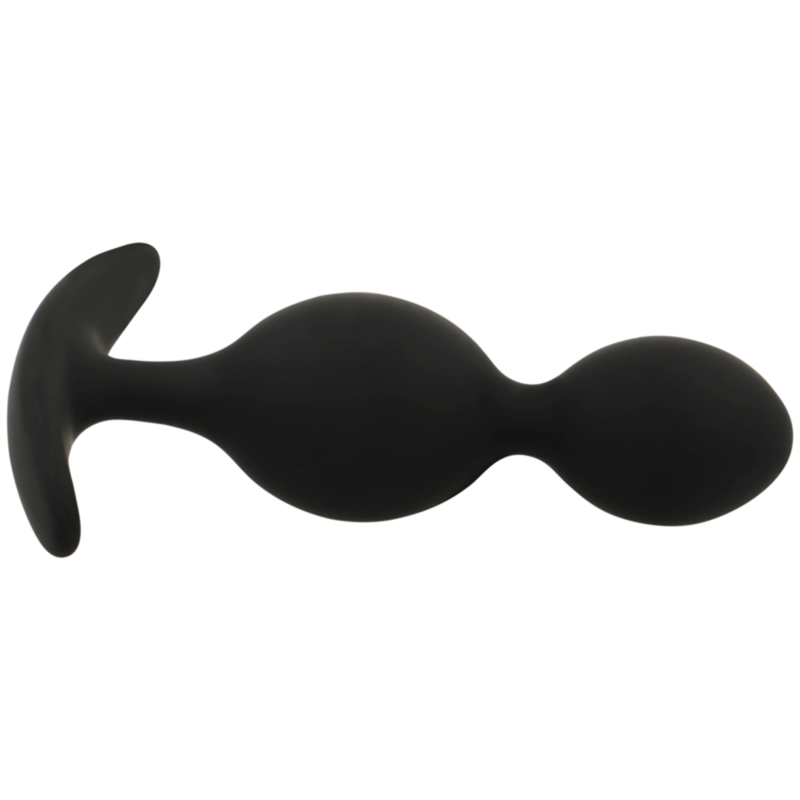 BLACK&SILVER - ORSON PLUG SILICONE 2 ANAL WAVES 9 CM BLACK&SILVER