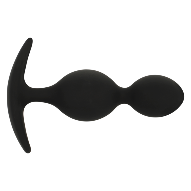 BLACK&SILVER - ORSON PLUG SILICONE 2 ANAL WAVES 9 CM BLACK&SILVER