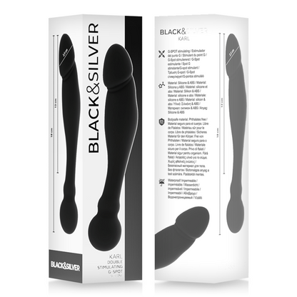 BLACK&SILVER - KARL G-POINT STIMULATING DILDO 18 CM BLACK&SILVER