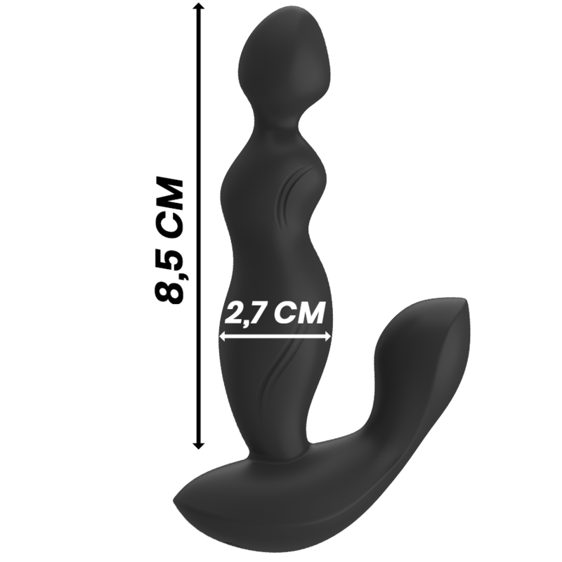 BLACK&SILVER - CORA ANAL PLUG SILICONE REMOTE CONTROL BLACK&SILVER
