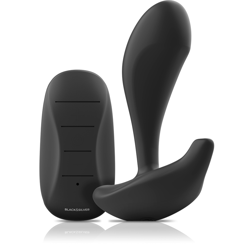 BLACK&SILVER - DWAYNE ANAL PLUG SILICONE REMOTE CONTROL - ToysByMonk