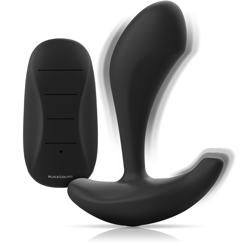 BLACK&SILVER - DWAYNE ANAL PLUG SILICONE REMOTE CONTROL - ToysByMonk