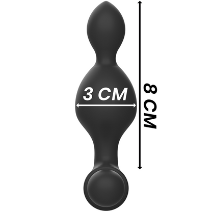 BLACK&SILVER - TUCKER SMALL SILICONE ANAL PLUG REMOTE CONTROL - ToysByMonk