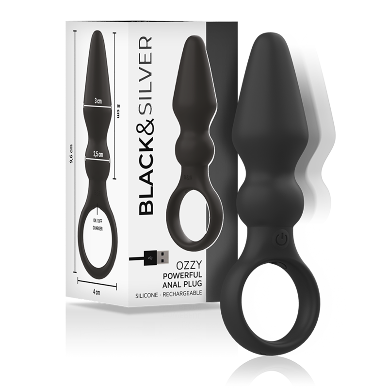 BLACK&amp;SILVER - OZZY KRACHTIGE SILICONEN ANAAL PLUG