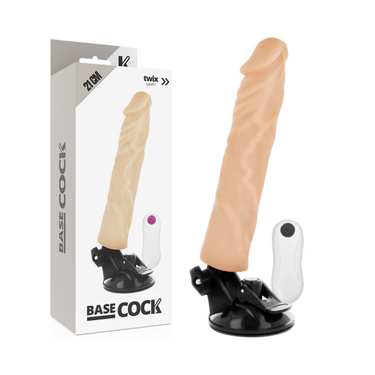 BASECOCK - REALISTIC VIBRATOR REMOTE CONTROL FLESH 21 CM -O- 4 CM - ToysByMonk