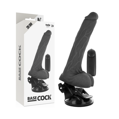 BASECOCK - REALISTIC NATURAL REMOTE CONTROL VIBRATOR WITH TESTICLES 20 CM -O- 4 CM - ToysByMonk
