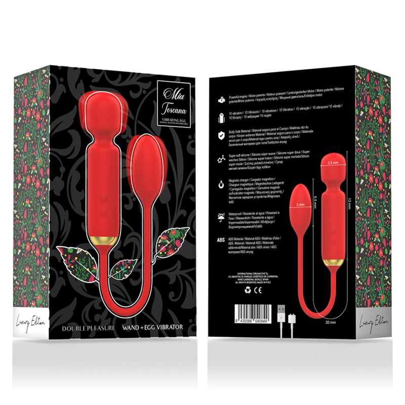 MIA - TOSCANA DOUBLE PLEASURE WAND + VIBRATING EGG - ToysByMonk