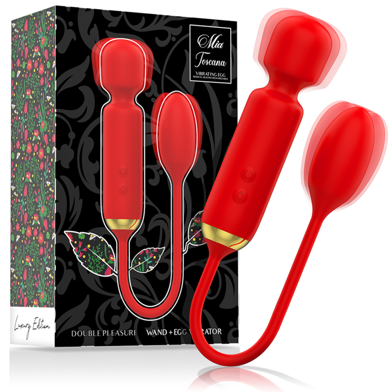 MIA - TOSCANA DOUBLE PLEASURE WAND + VIBRATING EGG - ToysByMonk