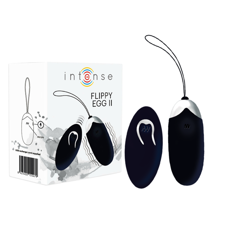 INTENSE - FLIPPY II VIBRATING EGG WITH REMOTE CONTROL BLACK INTENSE COUPLES TOYS