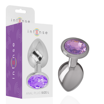 INTENSE - ALUMINUM METAL ANAL PLUG WITH VIOLET CRYSTAL SIZE S INTENSE ANAL TOYS