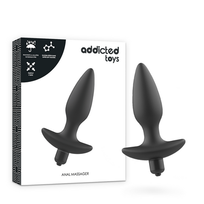 ADDICTED TOYS - MASSAGER PLUG ANAL WITH VIBRATION BLACK - ToysByMonk