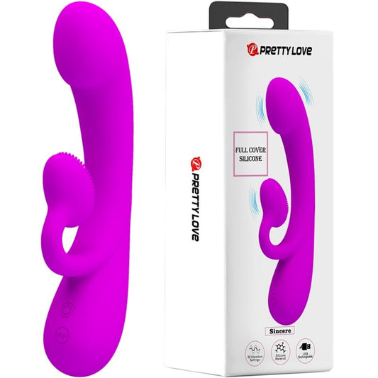 PRETTY LOVE - SINCERE VIBRATOR AND CLITORIS SUCKER PURPLE SILICONE - ToysByMonk