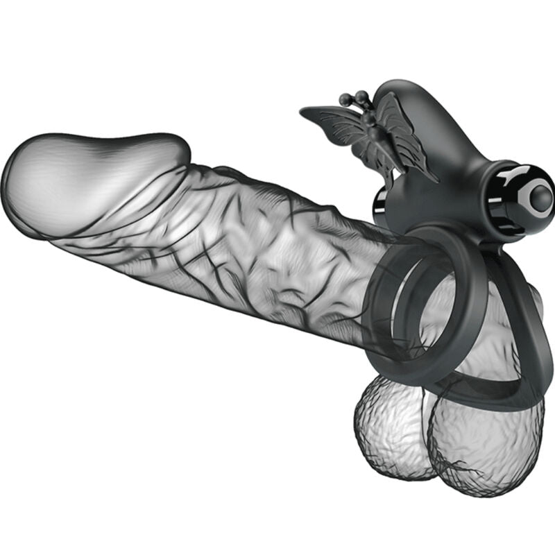 PRETTY LOVE - DOUBLE VIBRATING RING WITH BLACK STIMULATOR PRETTY LOVE MALE