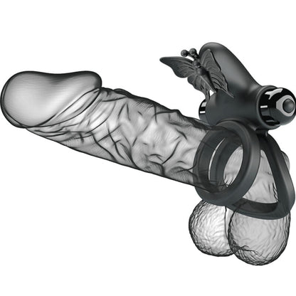 PRETTY LOVE - DOUBLE VIBRATING RING WITH BLACK STIMULATOR PRETTY LOVE MALE
