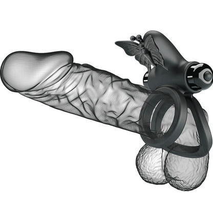 PRETTY LOVE - DOUBLE VIBRATING RING WITH BLACK STIMULATOR PRETTY LOVE MALE