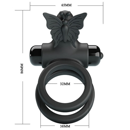 PRETTY LOVE - DOUBLE VIBRATING RING WITH BLACK STIMULATOR PRETTY LOVE MALE